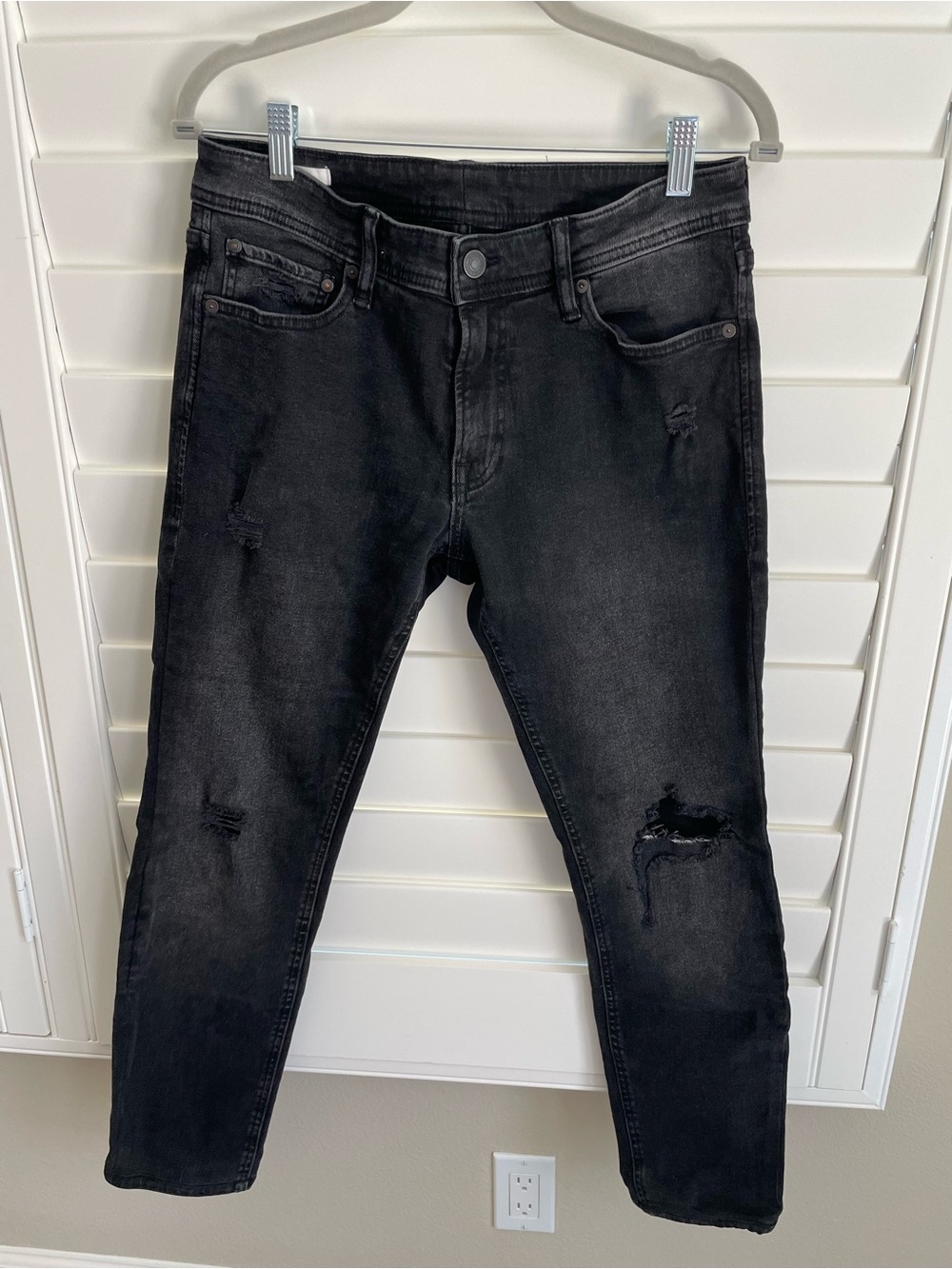 Jack & Jones Denim Washed Black Slim Fit Glenn Jeans Size 32/32